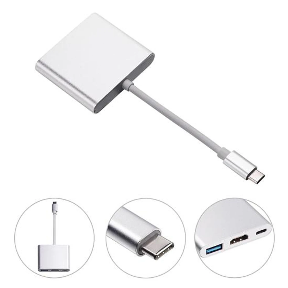 Новые 3 в 1 Тип C 4K HD HDMI USB 0 концентратор внешний Мощность высокой Скорость 2 Порты и