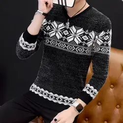 Модная одежда 2018 классической простотой пуловер свитер парня в полоску Одежда с длинным рукавом v-образным вырезом свитера M/L/XL/XXLXXXL MY10