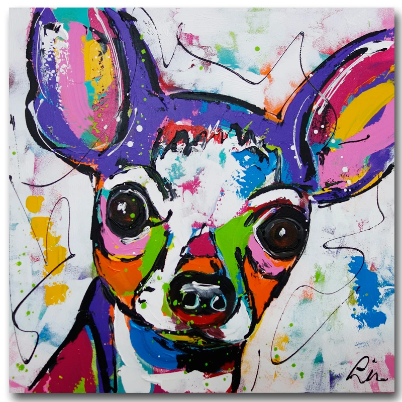 RELIABLI-Animal-Art-Prints-Posters-Cute-Dog-Colorful-Canvas-Painting-Wall-Art-Decor-Modern-Chihuahua-Dog