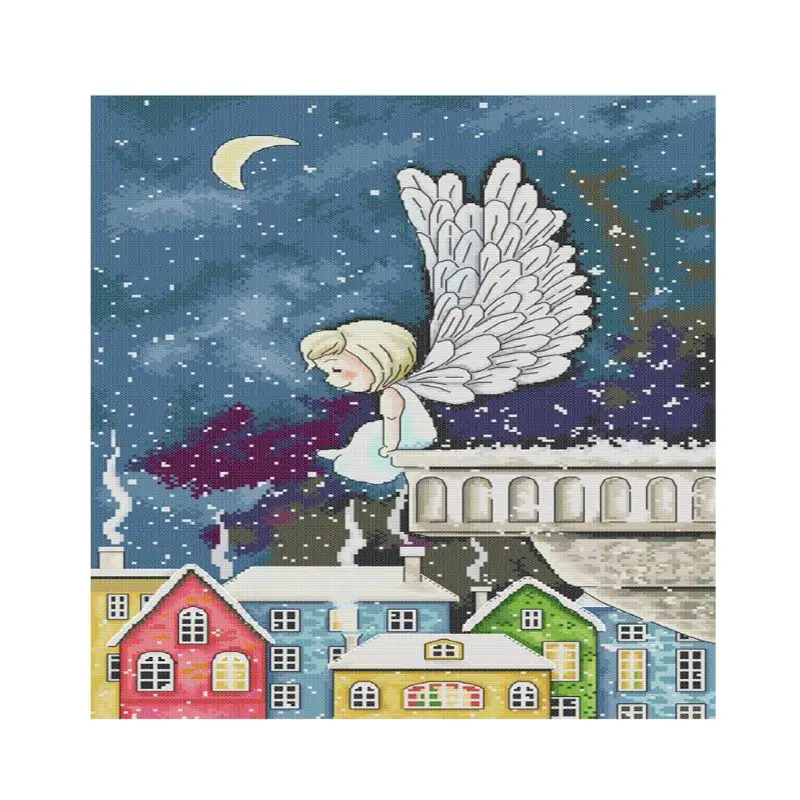 

Angel DIY Handmade Needlework Counted Cross Stitch Set Embroidery Kit 14CT Decor