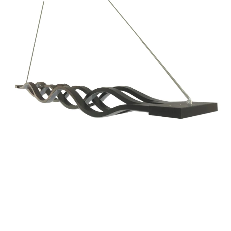 Baratos Lámpara de araña de diseño de onda para comedor, araña blanca y negra, lámpara moderna, iluminación led AC 85 260V 100CM 120CM