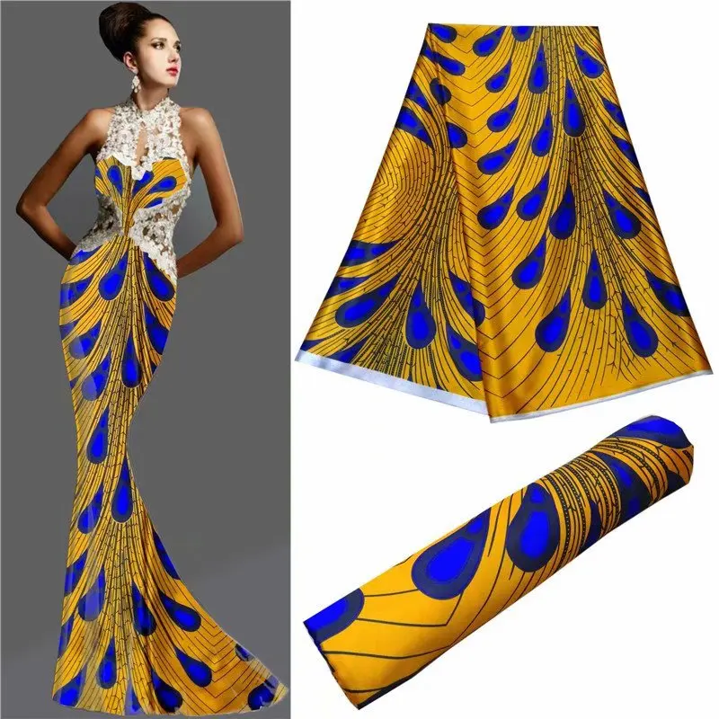

colorful satin silk vintage print fabric 2018 african bazin riche fabric stretch lace fabric latest high quality5yard/lot