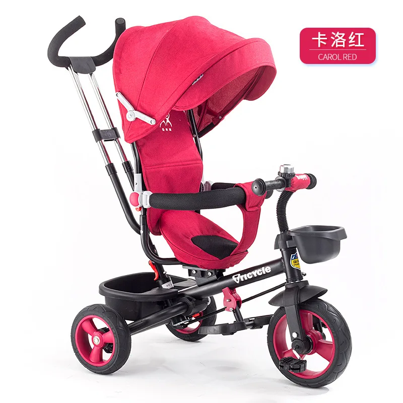 Детский складной трехколесный велосипед из высокоуглеродистой стали коляска