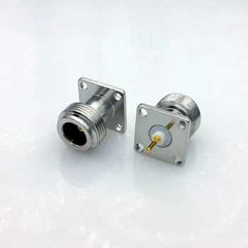 

17.5x17.5mm N type female RF Adapter N Type Connector FeMale RF COAX connector 4-hole panel mount 10pcs