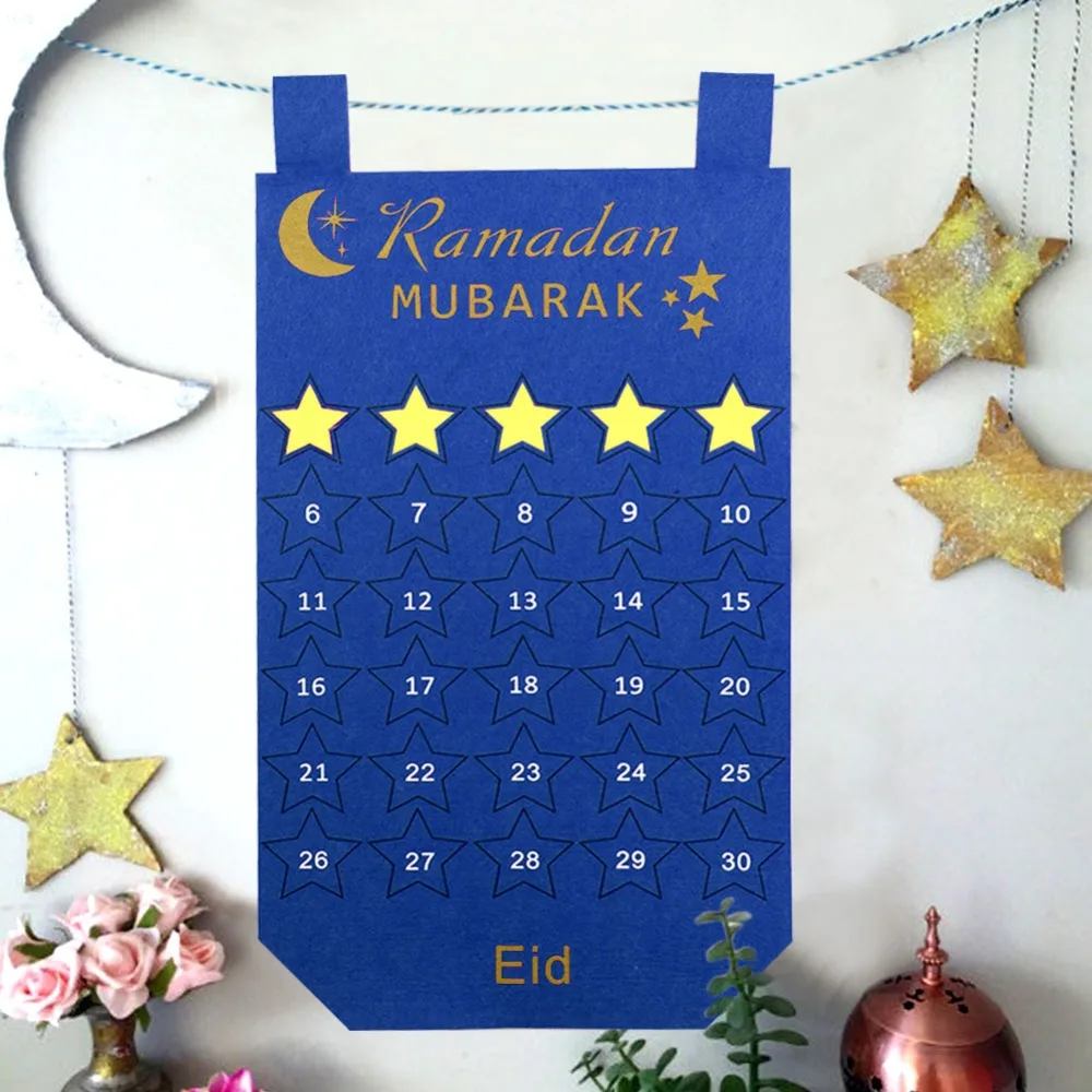 OurWarm EID Mubarak Ramadan Kareem украшения фетровый календарь Висячие Подвески баннер конфетная коробка мусульманский ислам Eid вечерние поставки