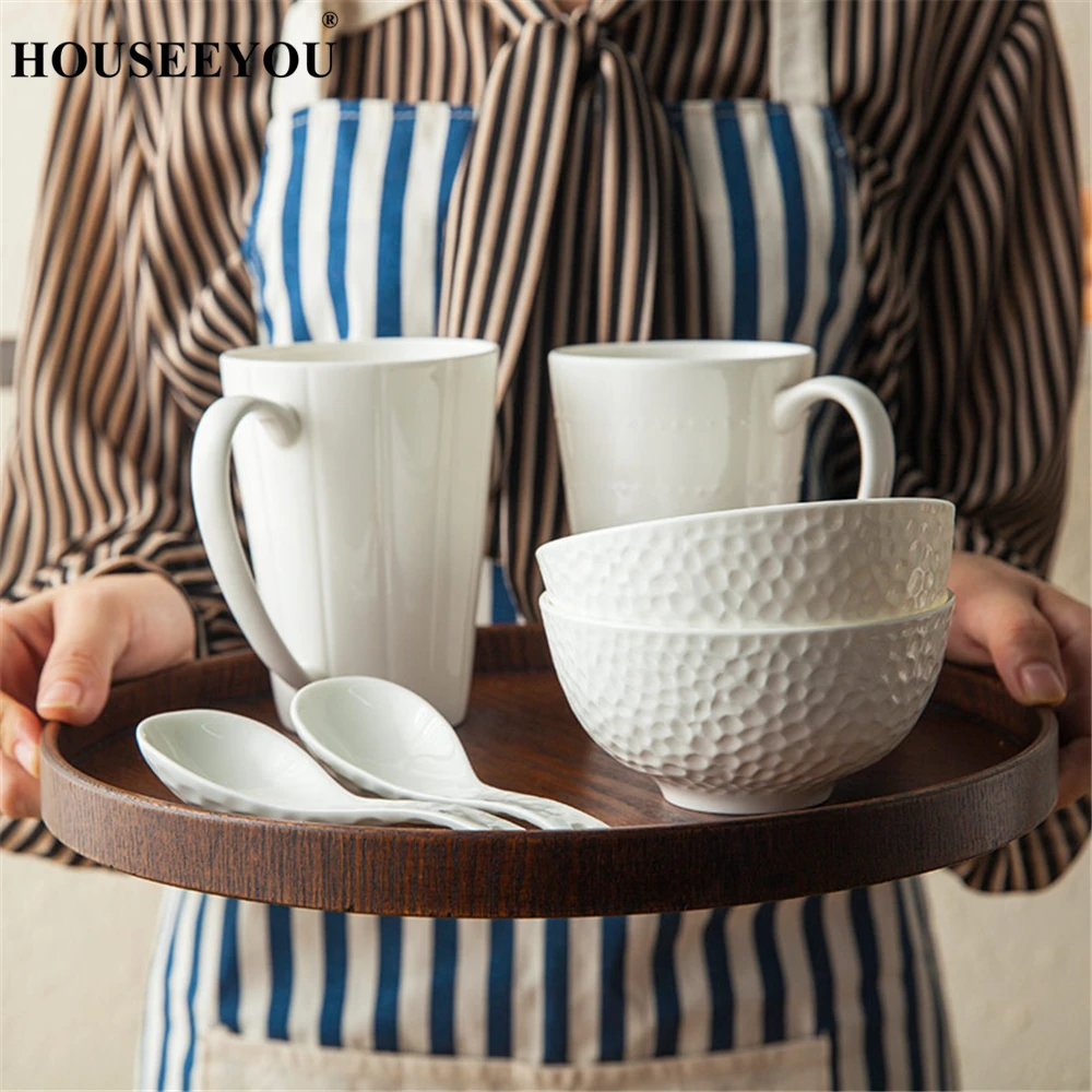 Round Natural Wood Serving Tray Wooden Plate Tea Food Server Dishes Water Drink Platter Bamboo Rectangular Container