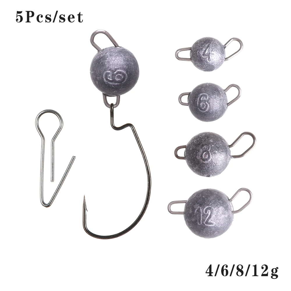 5Pcs/set 4g/6g/8g/12g Quick Release Casting Fishing Lead Sinker Weight