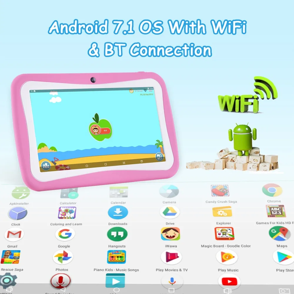 Горячие Продажа Новые 7 дюймов планшетный ПК оригинальный дизайн Android 7,0 4 ядра 1 Гб + 8G Android WIFI Bluetooth gps ips Планшеты 7,1