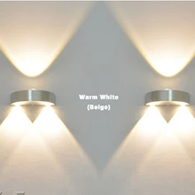 4 шт. Крытый 3 Вт светодиодный настенный светильник двухсторонний AC110V/220 V Спальня Кухня украшения бра холодный белый/теплый белый/желтый/R/G/B