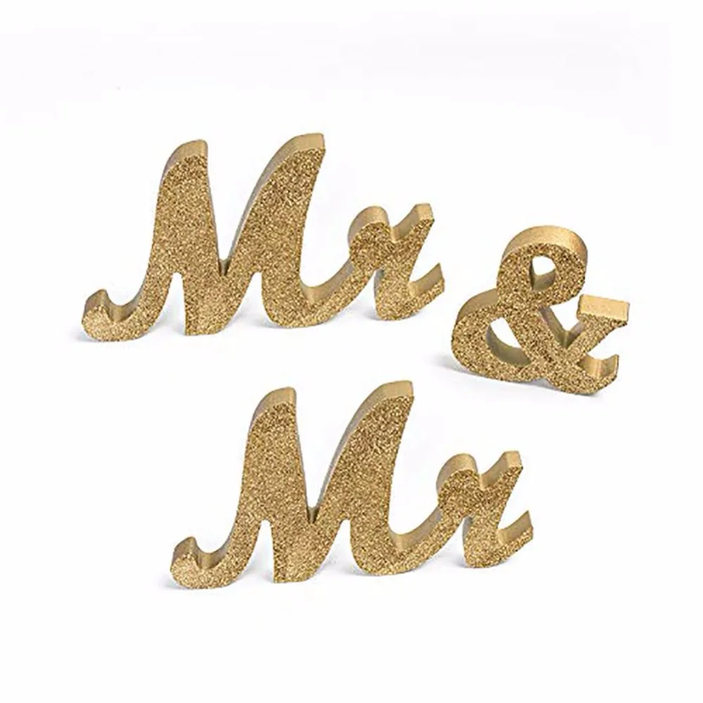  Wedding Party Mr & Mr / Mrs & Mrs Wooden Letters Sign Wedding Party Table Decorations Lover Gifts P
