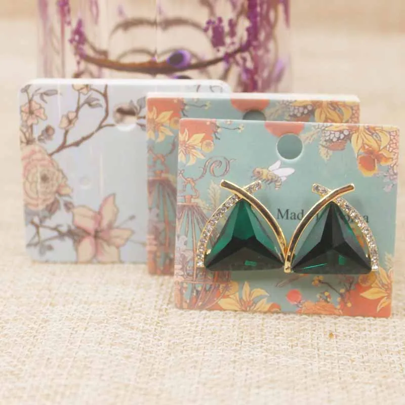 

New Arrived 100pcs5*4.3cm high quality Made in Korea earring display card full color print quality earring package tag card