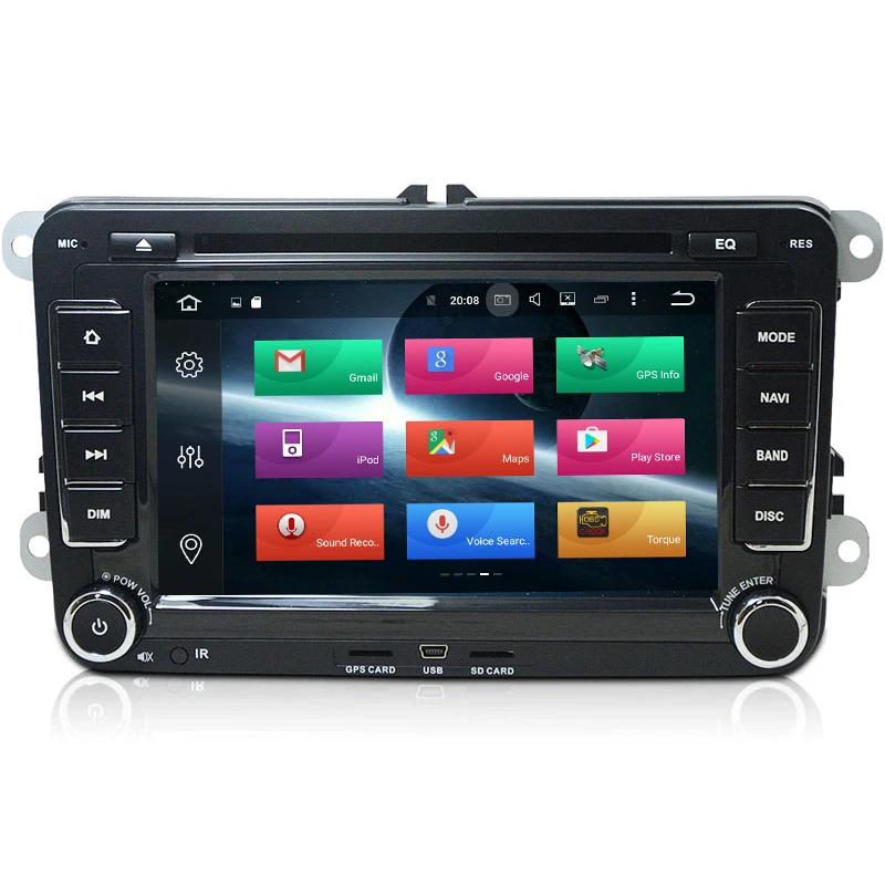 Discount Android 9.0 octa core Car DVD GPS For VOLKSWAGEN skoda POLO GOLF PASSAT CC TIGUAN TOURAN Bora Caddy transporter radio navigation 7