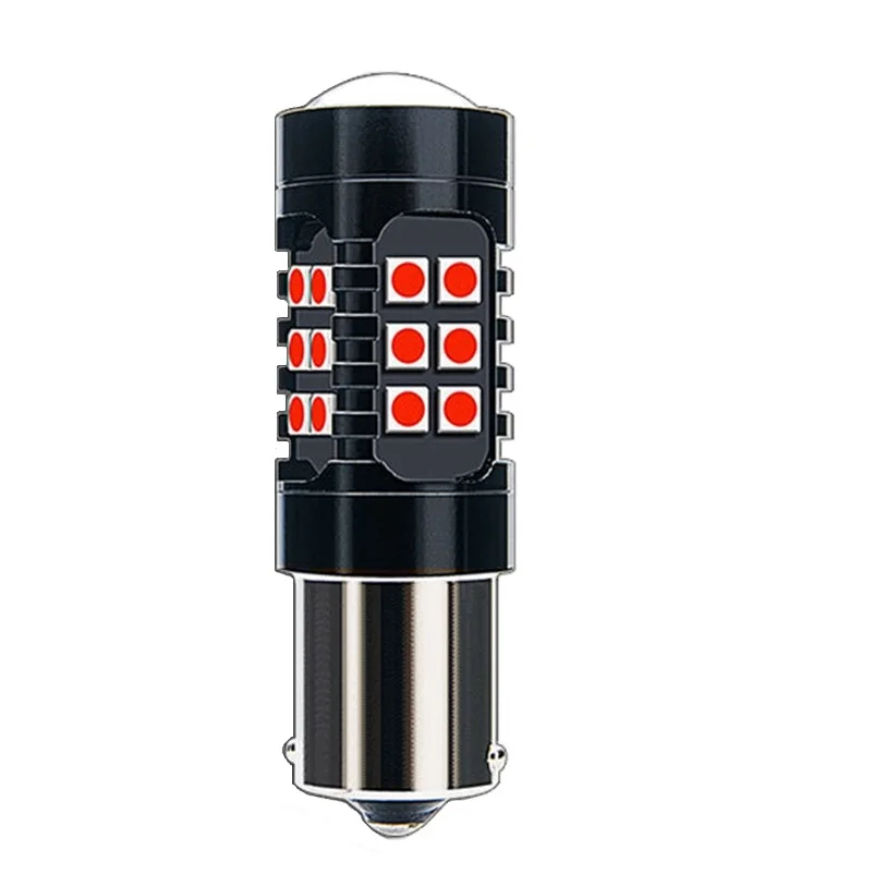 

1156 P21W 7056 BA15S 1200LM 27 SMD 3030 LED Car Brake Lights Fog Bulb Auto Reverse Lamp Daytime Running Light Red White Yellow