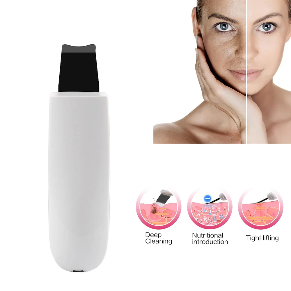 

Ultrasonic Ion Deep Cleaning Skin Scrubber Peeling Shovel Facial Pore Cleaner Blackhead Remover Face Lifting USB Rechargeable