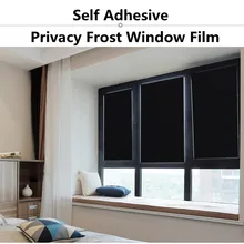 Черная пленка для матирования оконного стекла, конфиденциальность для офисного здания дома, самоклеящаяся Легкая установка DIY декоративная пленка шириной 1,22 м
