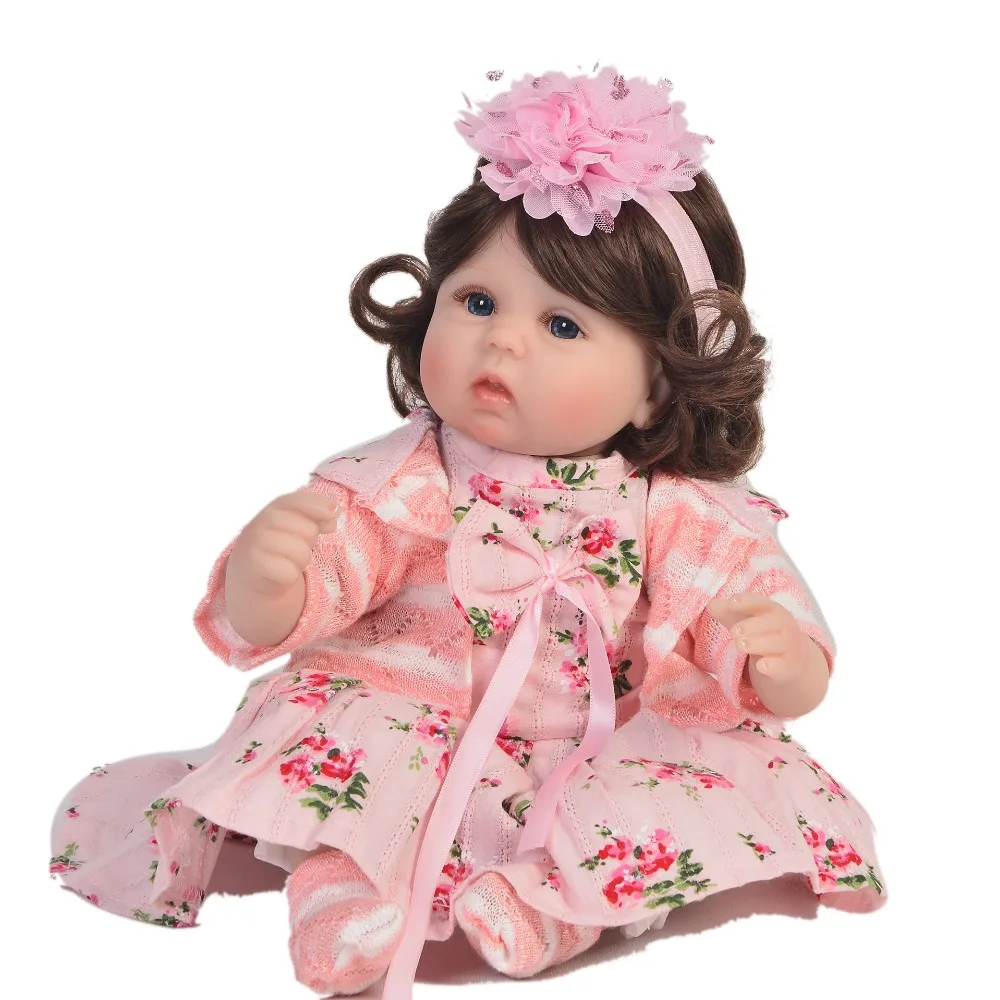 1" 43 см вьющиеся девочки силиконовые куклы reborn baby игрушки для детей подарок на год Супер реалистичные Bebes reborn bonecas