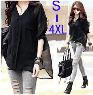 

2018 Women Blouse+Camis Shirts Long Sleeve tropical Casual Chiffon Camisas blusas femininas big/Plus/Large Size Solid Shirt