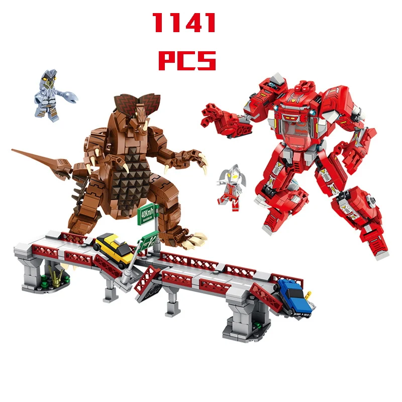 

1141Pcs Super Heroes Ultraman Fights Great Beast Model Building Blocks Monster Figures Chilren Boy Toys Compatible Legoings Gift