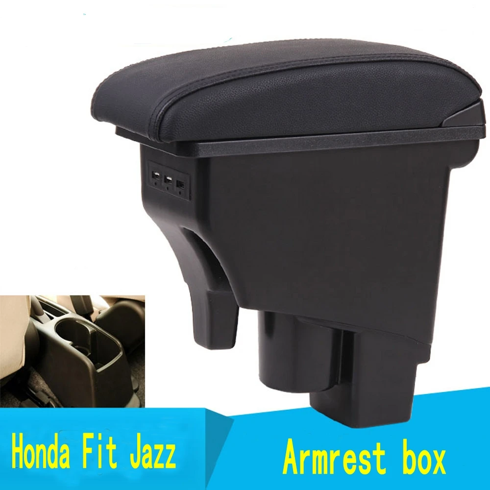 Arm Rest Rotatable For Honda Fit Jazz 2002-2007 Hatchback Center Centre Console Storage Box Armrest 2003 2004 2005 2006 2007