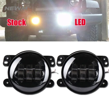 

1 Pair 4" Round LED Fog Lights Headlights 30W Front Bumper LED Fog Light Assembly For jeep Wrangler CJ TJ JK 07-15