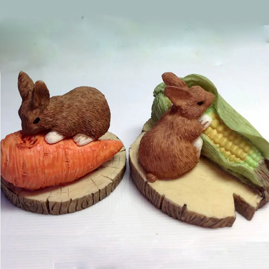 3d жадная мышь с морковкой Кукуруза силиконовая форма для мыла гипсовые формы|mouse