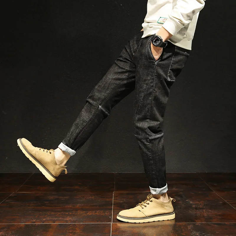 

Fashion 2019 spring summer harem masculino hombre jeans teenagers denim cotton hip hop Casual boys plus size 38