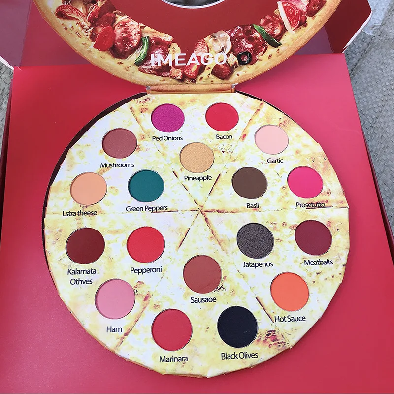 18 цветов скраб мерцающий пицца тени для век Палетка с дымчатыми оттенками макияж Пигмент Taco тени для век Пудра стойкий водонепроницаемый