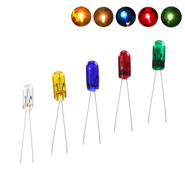 MP02 100pcs 3mm 12V Mini Grain of Wheat Bulbs Mixed Color Red/Yellow/Blue/Green/White NEW 1