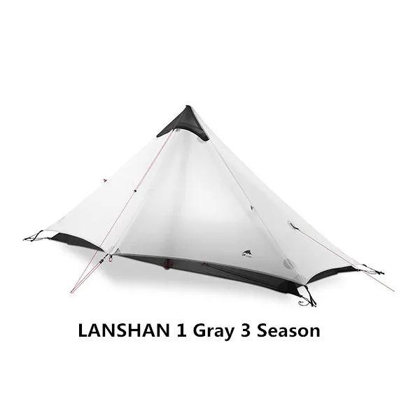 LanShan 2 3F UL GEAR 2 Person Oudoor Сверхлегкая палатка для кемпинга 4 сезона профессиональная 15D Silnylon Бесшумная палатка - Цвет: Gray 1P 3 Season