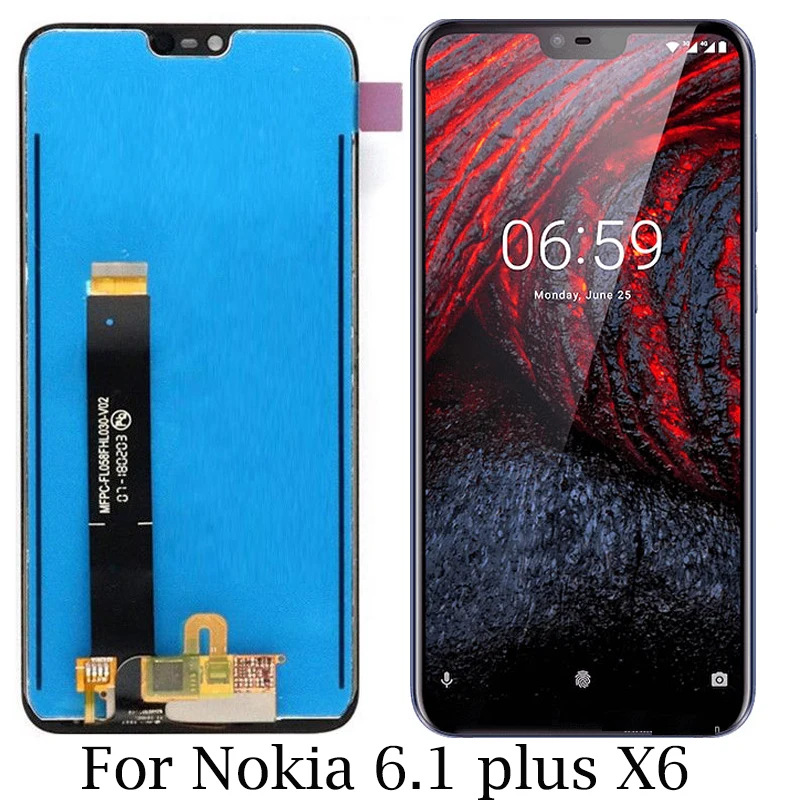 

For Nokia 6.1 Plus LCD Display Touch Panel Screen For Nokia X6 LCD Digitizer Replacement Spare Repair Parts+Tools kit