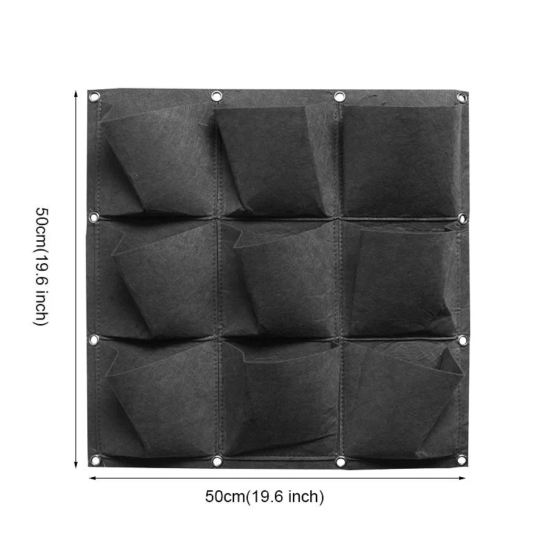 Настенные подвесные посадочные сумки, товары для дома, много карманов, черная сумка для выращивания растений, вертикальная садовая сумка для овощей, садовая сумка - Цвет: 50X50