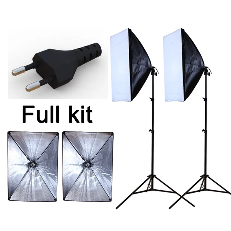 

photography studio soft light reflective material Softbox light kit continuous lighting Softboxes European power supply