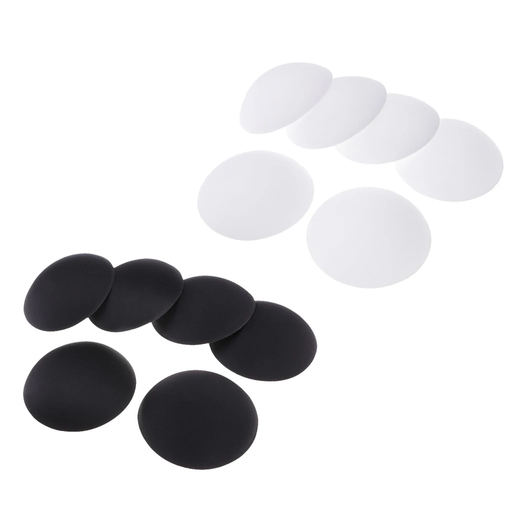  6 Pairs Bra Pads Bikini Inserts Sponge Women Swimsuit Padding Sponge Foam Breast Enhancer Black + White