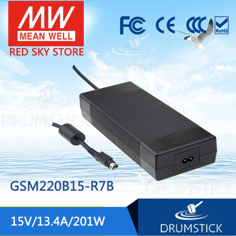 

MEAN WELL GSM220B15-R7B 15V 13.4A meanwell GSM220B 15V 201W AC-DC High Reliability Medical Adaptor