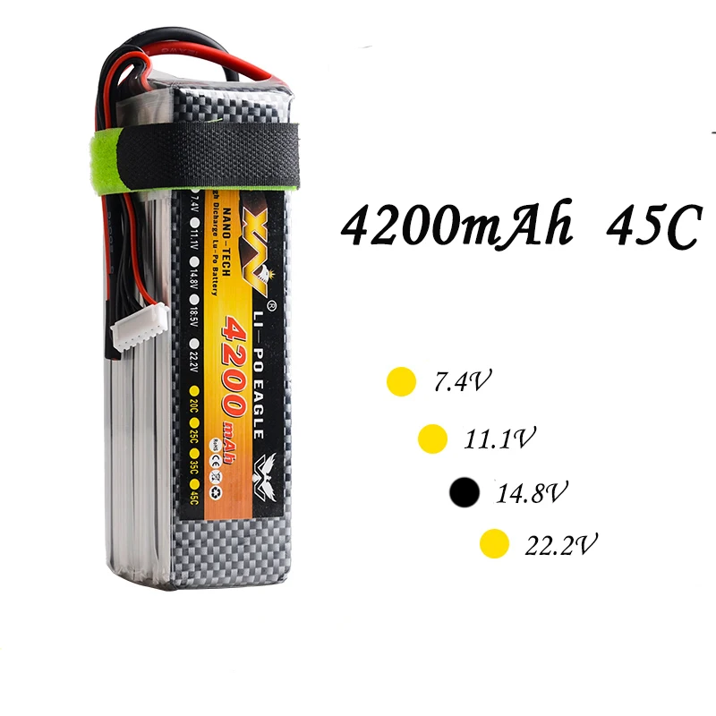 

High Quality RC UAV Battery 22.2V 4200mAh 45C Max 120C 22.2Volt RC LiPo Li-Poly Battery for Helicopters Quadcopter RC drone kit