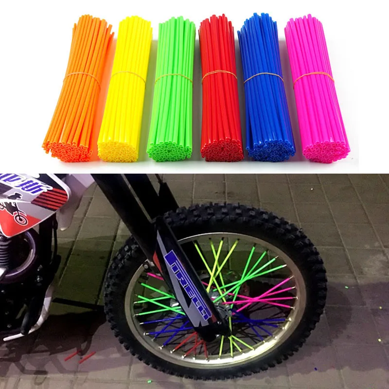 

36Pcs Bicycle Wheel Spoked Wraps Motorcycle Wraps Rims Skin Trim Covers Pipe for Motocross Bike Cool Accessories