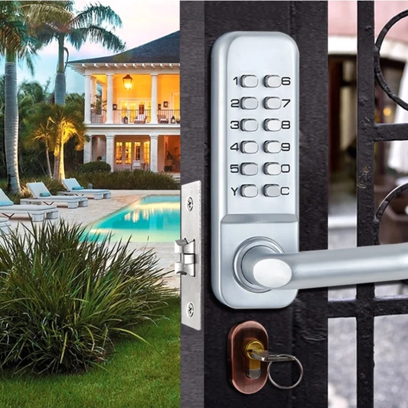 Punho longo keyless mecânica digital fechadura da