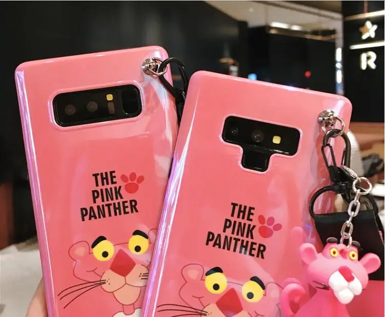 price reduction  Sam S10 plus/ s8 s9 Cute pink panther soft Case sailor moon tpu back Cover for Samsung Galaxy Note 