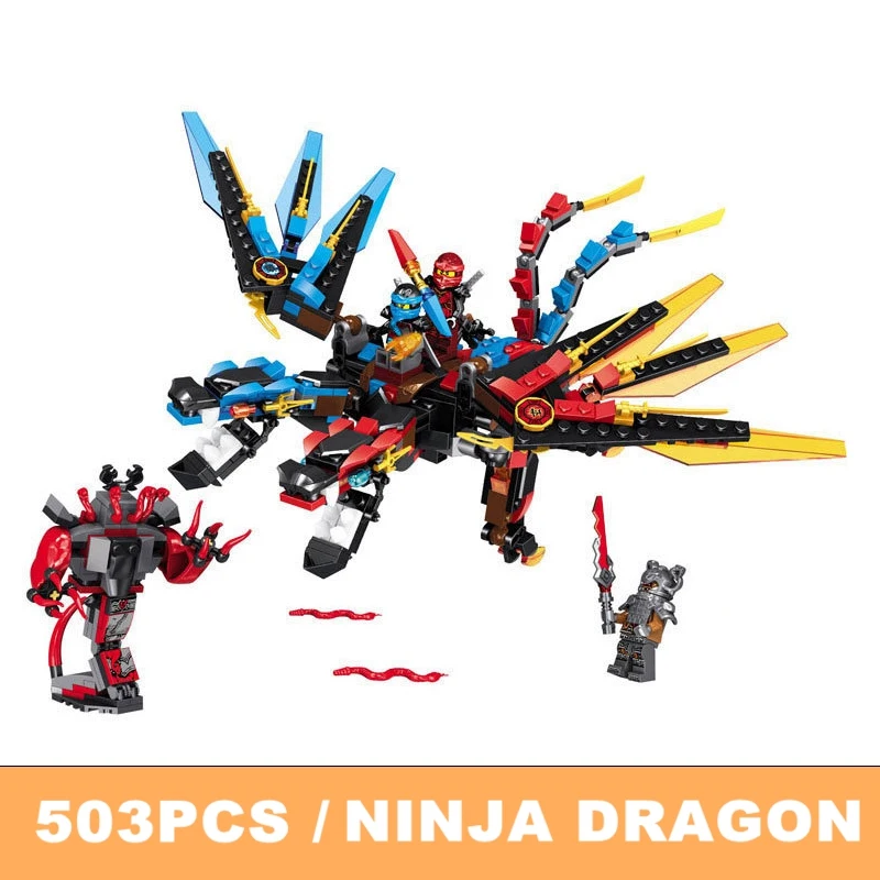 

503pcs DIY Ninja Dragon Knight Kits Building Blocks Compatible with Legoed Ninjagos Dragon Figures Bricks Toys for Children Gift