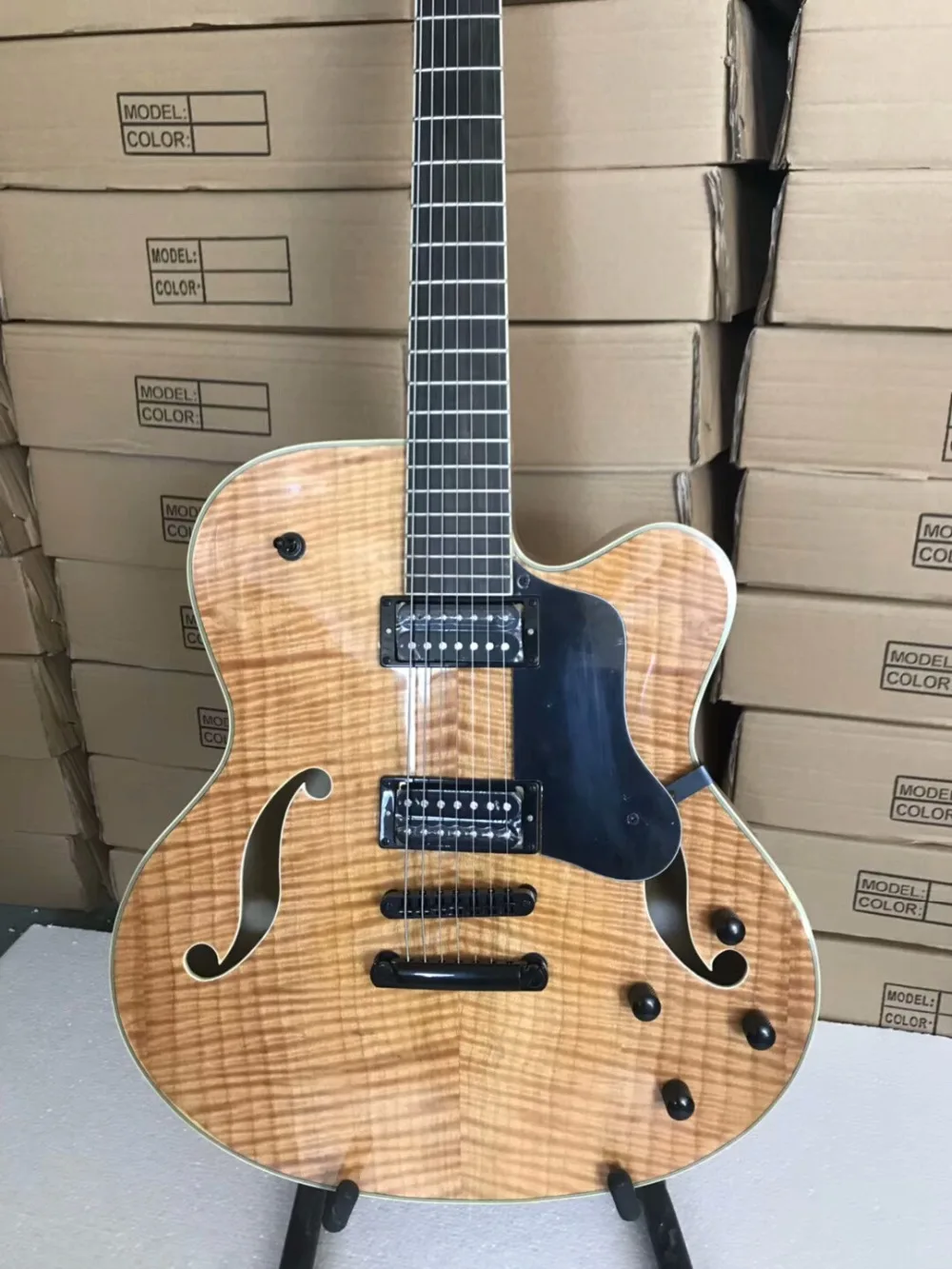 free shipping 6 string archtop guitar customize logo 18 inches handmade archtop jazz guitar 7 string jazz electric guitar
