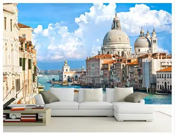 

3d room wallpaper custom mural non-woven Water city Venice castle sitting room TV setting wall photo wallpaper for walls 3d