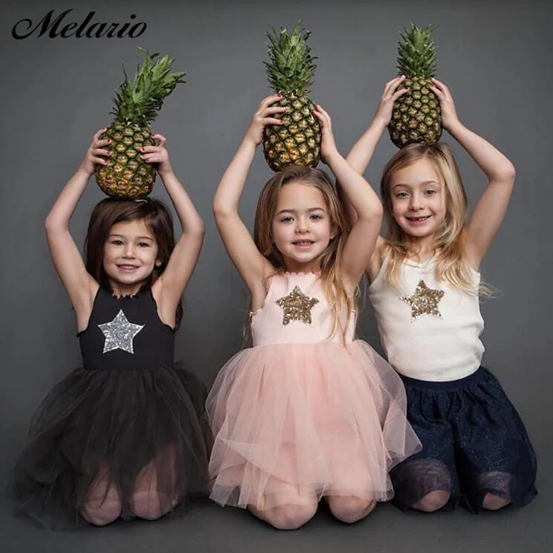 Melario/кружевное платье для девочек, новинка года, стиль принцессы, Детская сетчатая одежда, платье, Детские однотонные свадебные платья, летнее платье для девочек