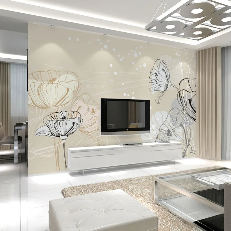 

3D seamless mural TV backdrop wallpaper HD Wallpaper flower bedroom whole self-adhesive cloth