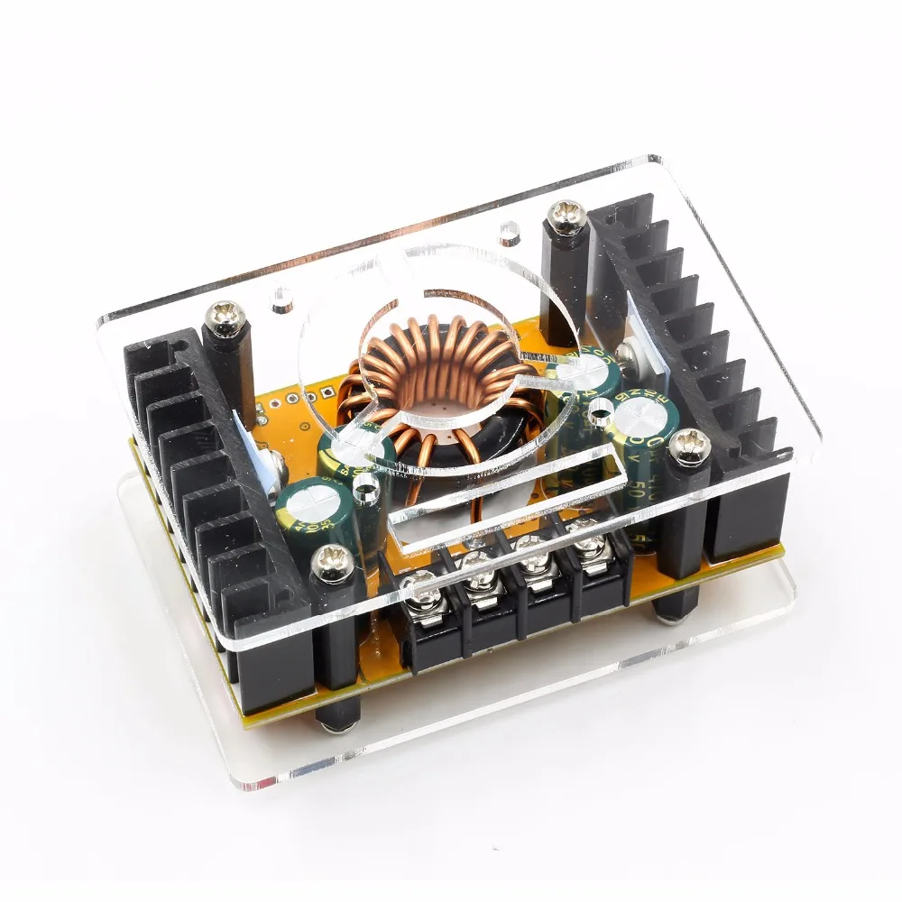 10A DC-DC Adjustable LCD Dual Display CC CV Step-down Power Supply Module Short Circuit Protection+ Case DC-DC Boost Converter