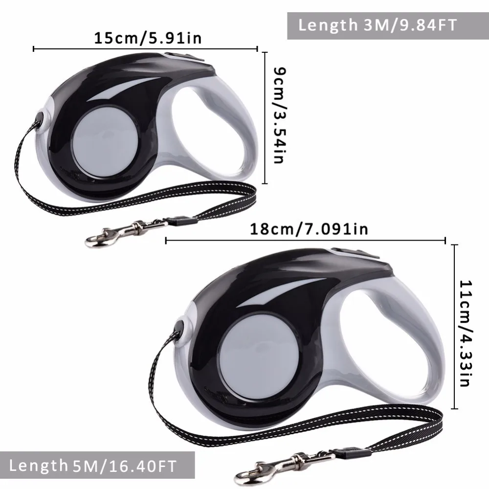 Pet Supplies ABS Dog Collar Leash 3/5 Meter Automatic Retractable Harness Durable Puppy Patrol Rope Walking Cat Traction|leash harness|retractable