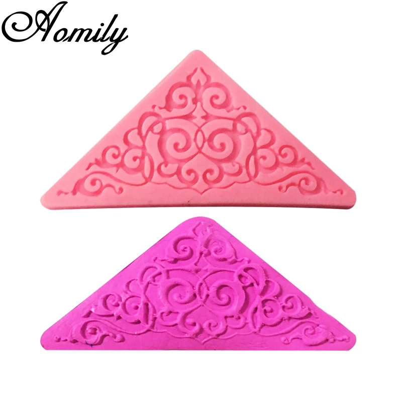 

Aomily Beautiful DIY Flower Lace Fondant Mold Patisseries Silicone Mousse Brim Decor Sugarcraft Icing Mat Pad Pastry Baking Tool