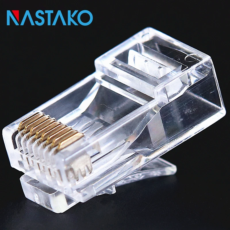 NASTAKO 8Pin CAT5 CAT5e RJ45 разъем модульный UTP кабель вилки 8P8C сеть Ethernet Кристальный