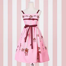 Милое Повседневное платье в стиле Лолиты JSK, милое платье миди с цветочным принтом для женщин