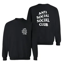 3d Hoodie Männer Anti Sozialen Social Club Langarm O hals 3D Hip Hop Sweatshirt Buchstabedrucken herren Sweatshirts Freies Schiff 3XL