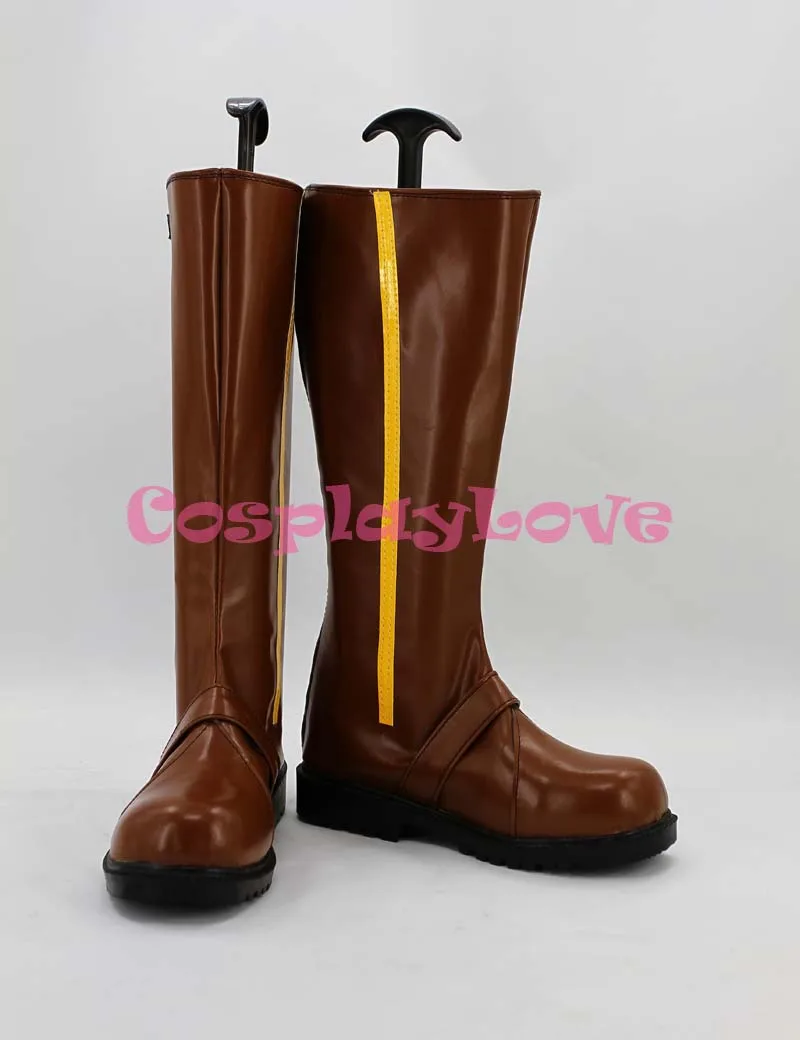 

Newest Custom Made Japanese Anime RWBY Yellow Trailer Yang Xiao Long Cosplay Shoes Long Boots Hand Made For Christmas Halloween